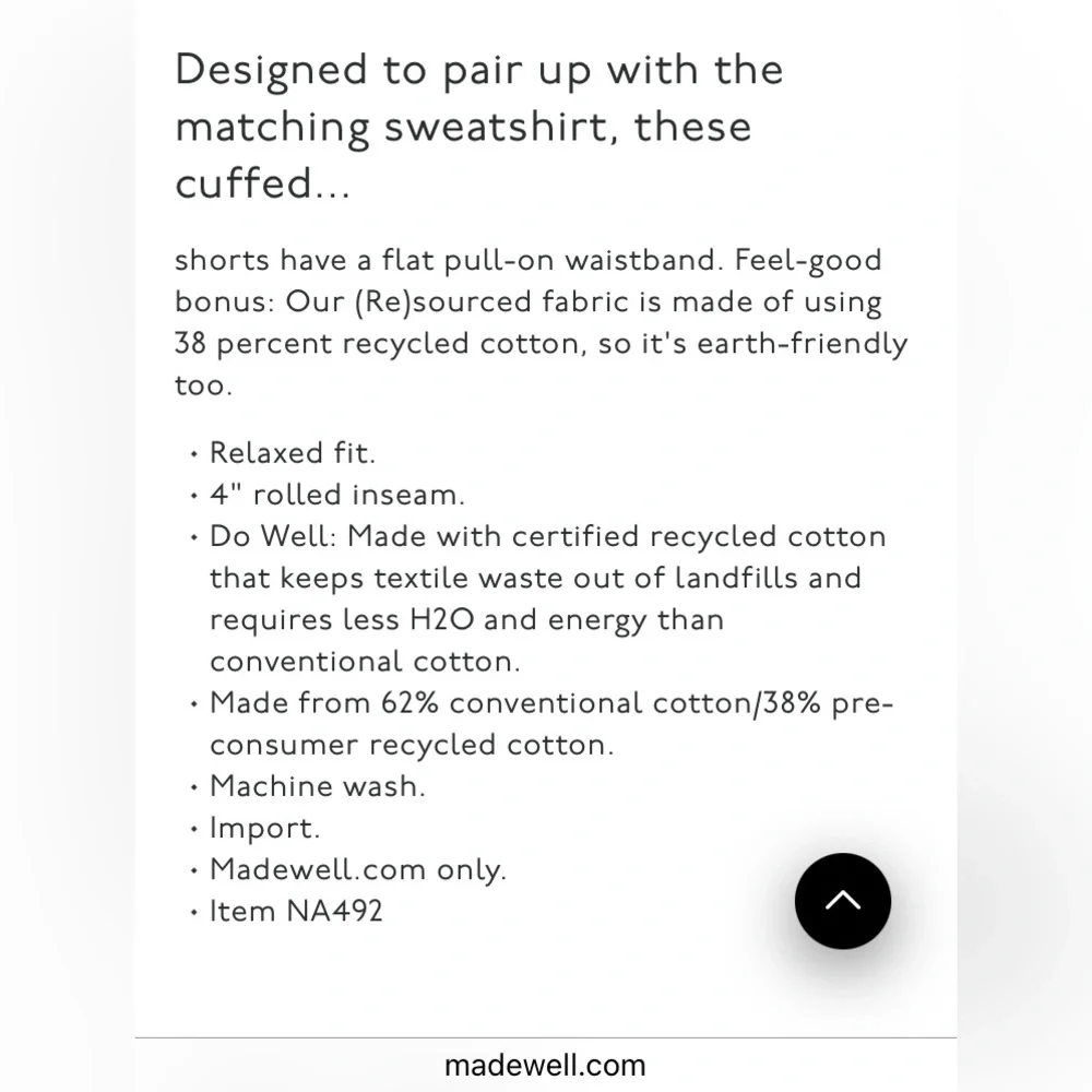 Madewell (Re)Sourced Cotton Cuffed Sweatshorts